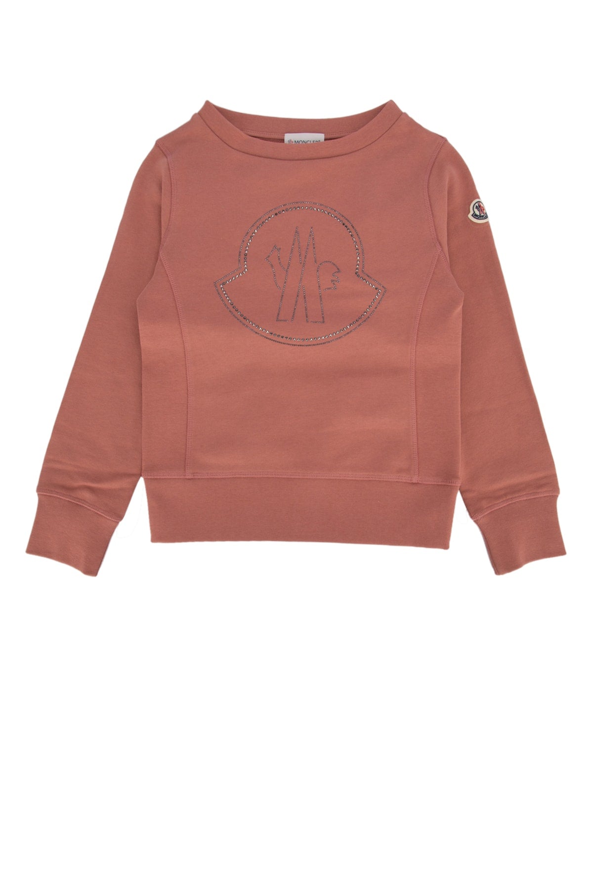 Moncler Jr Logo-Embroidered Cotton Sweatshirt — Bronze