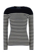 Prada Striped Virgin Wool Sweater — Navy