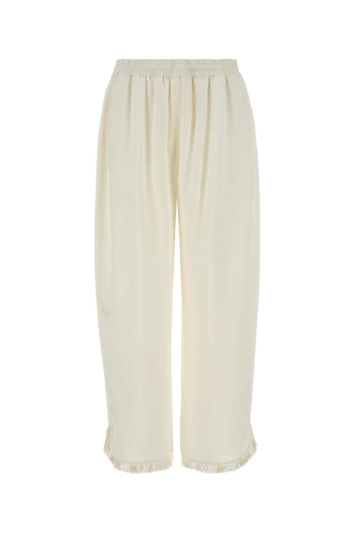 Stella McCartney Satin Pyjama Trousers — Cream