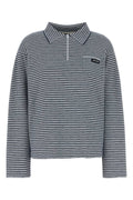 Miu Miu Striped Knit Sweater — Navy
