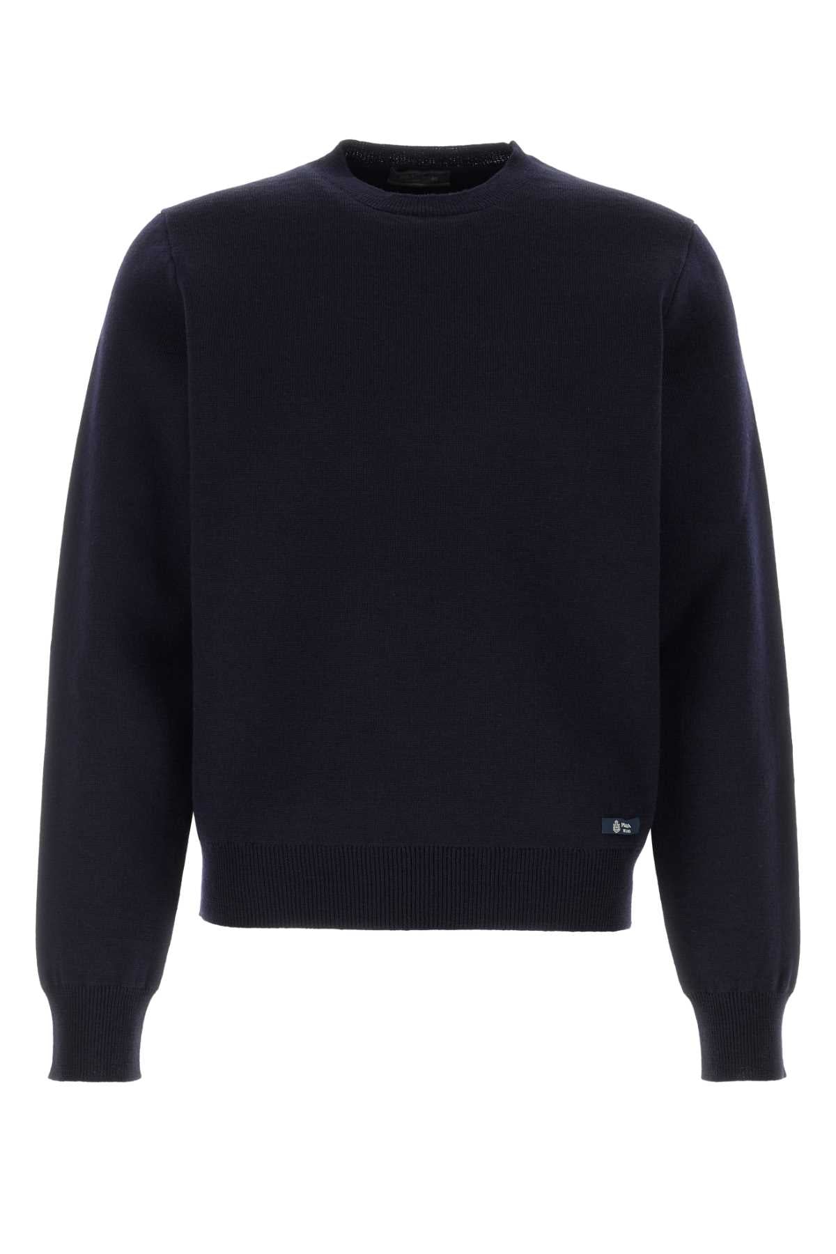 Prada Virgin Wool Blend Sweater — Navy