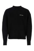 Palm Angels Logo-Embroidered Merino Wool Blend Sweater — Black