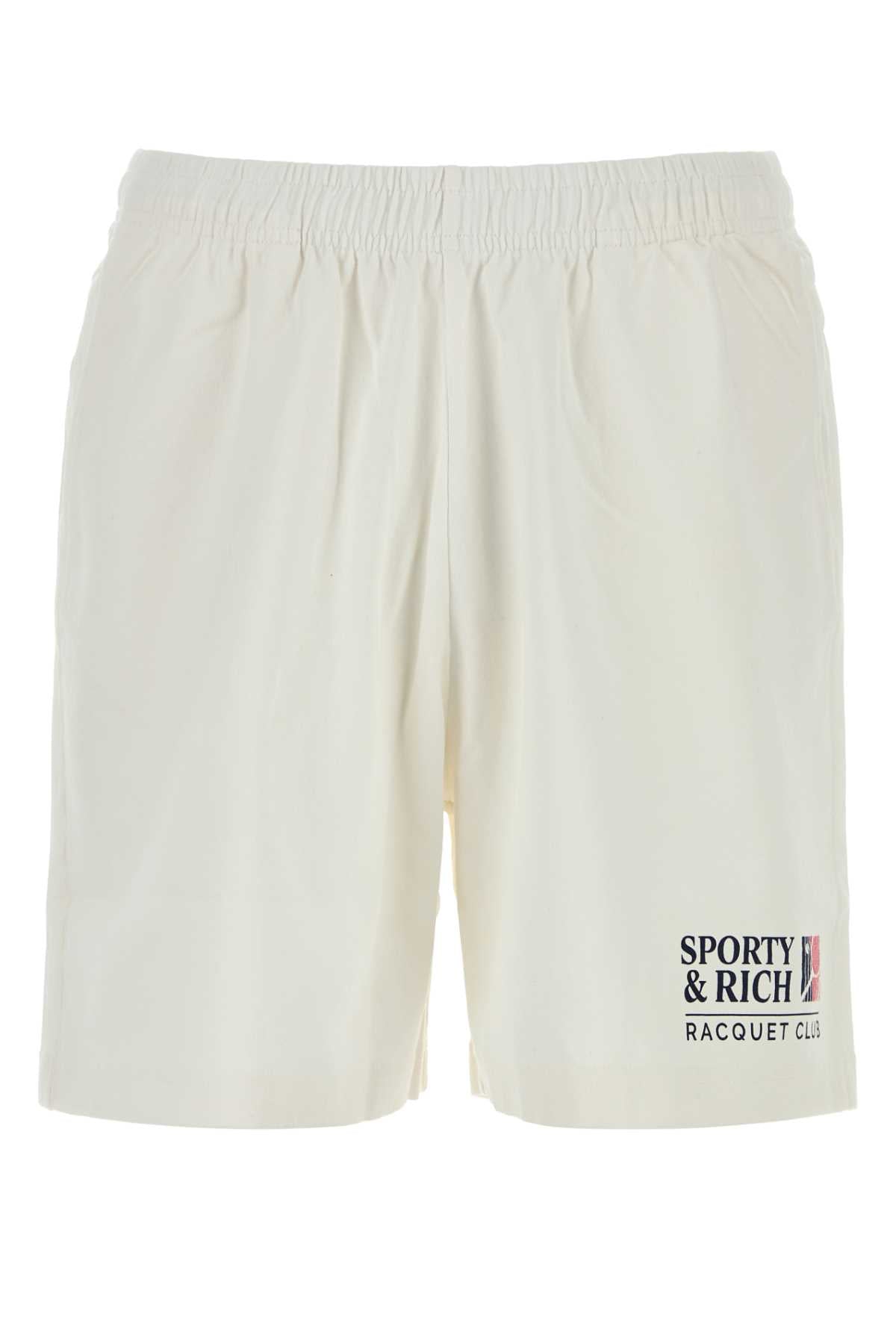 Sporty & Rich Short Bermuda Shorts — White