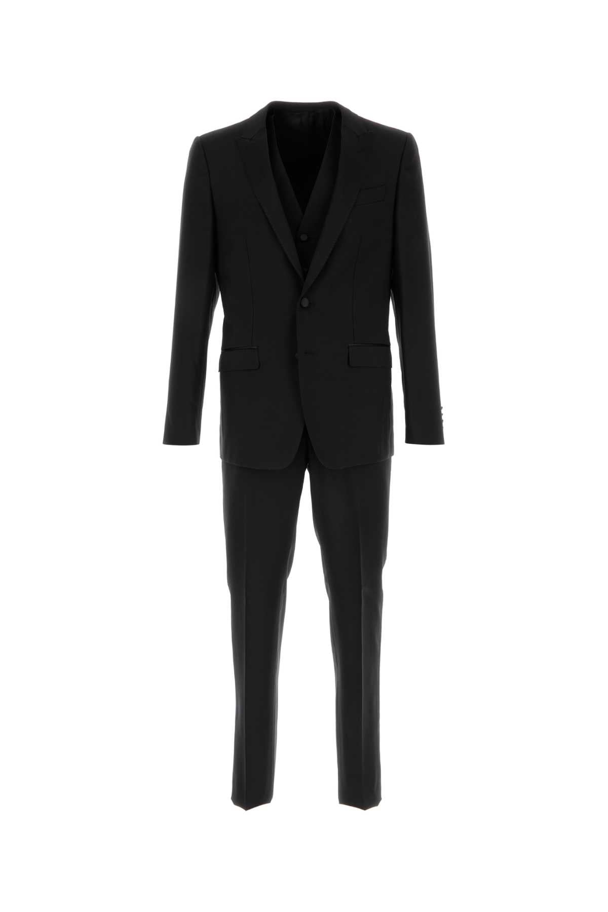 Dolce & Gabbana Virgin Wool Pant Suit — Black