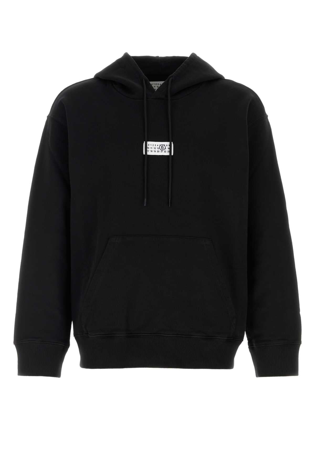MM6 Maison Margiela Logo-Patch Cotton Sweatshirt — Black