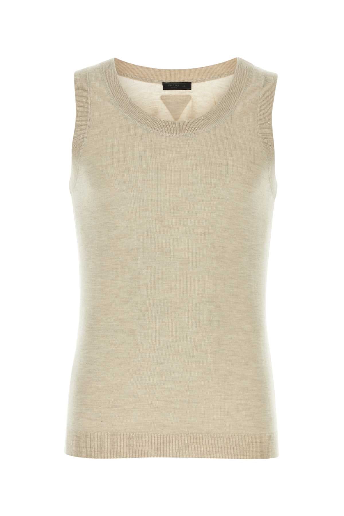 Prada Cashmere Tank Top — Beige