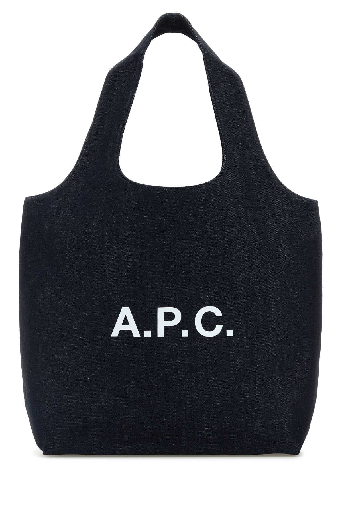 A.P.C. Logo-Print Cotton Shoulder Bag — Black