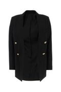 Lanvin Double-Breasted Wool Blazer — Black