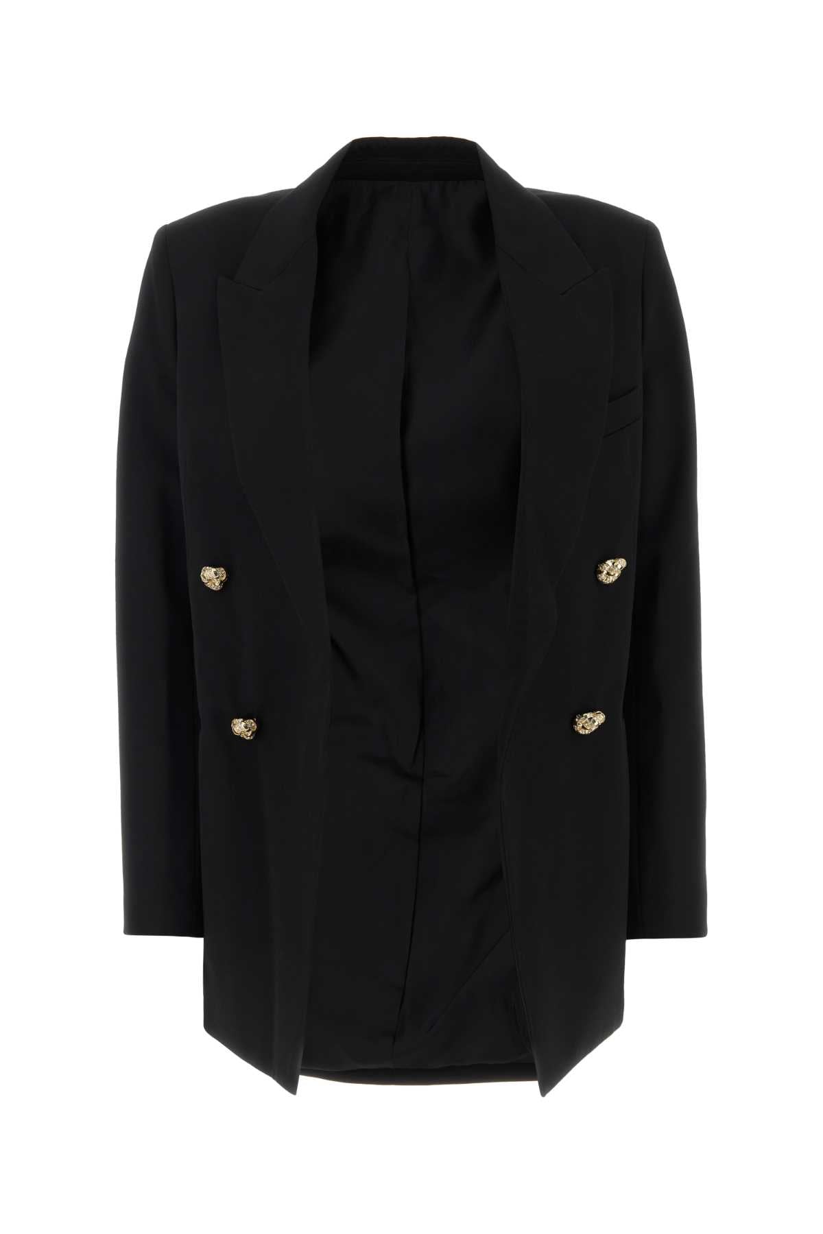 Lanvin Double-Breasted Wool Blazer — Black