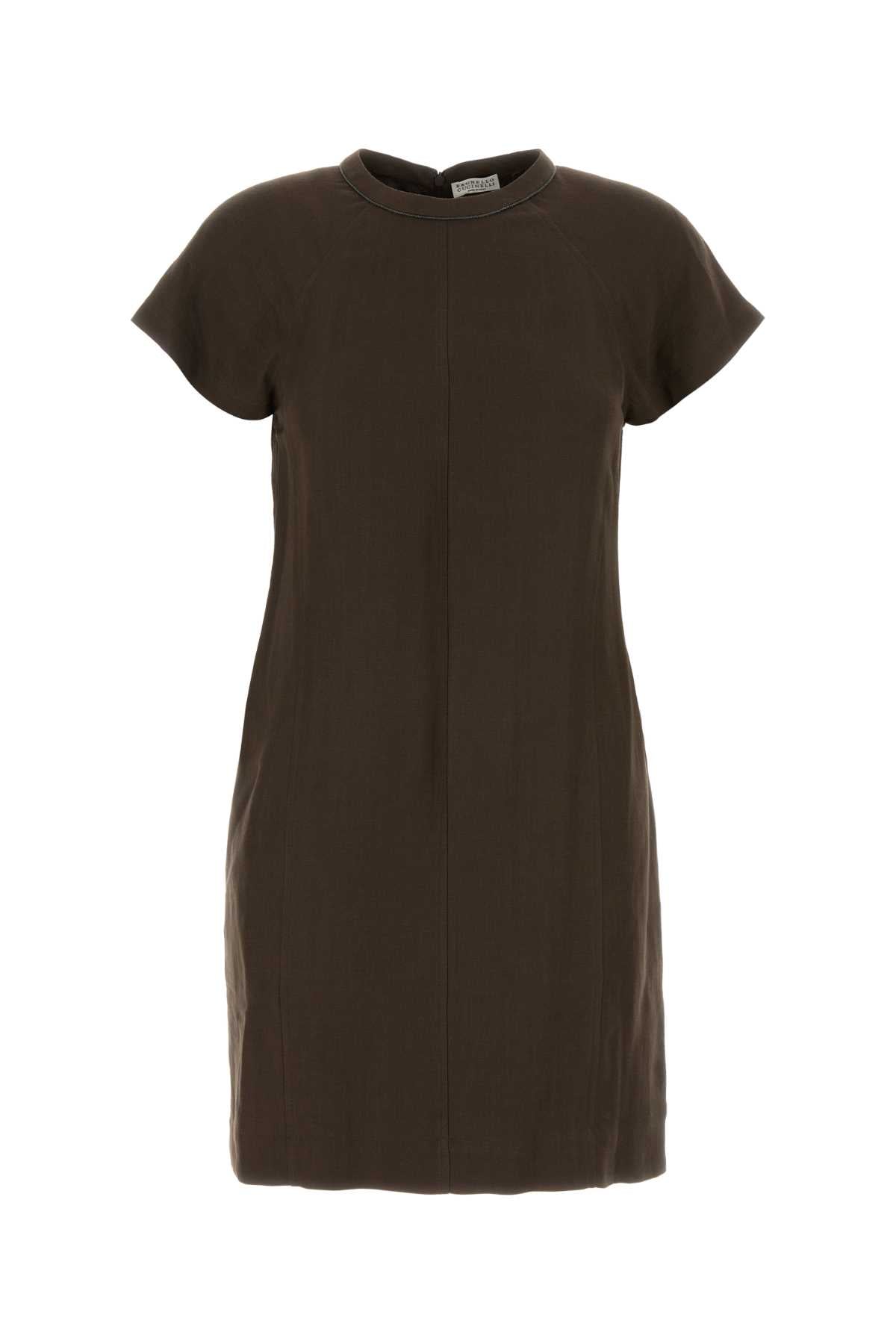 Brunello Cucinelli Corto Dress — Brown