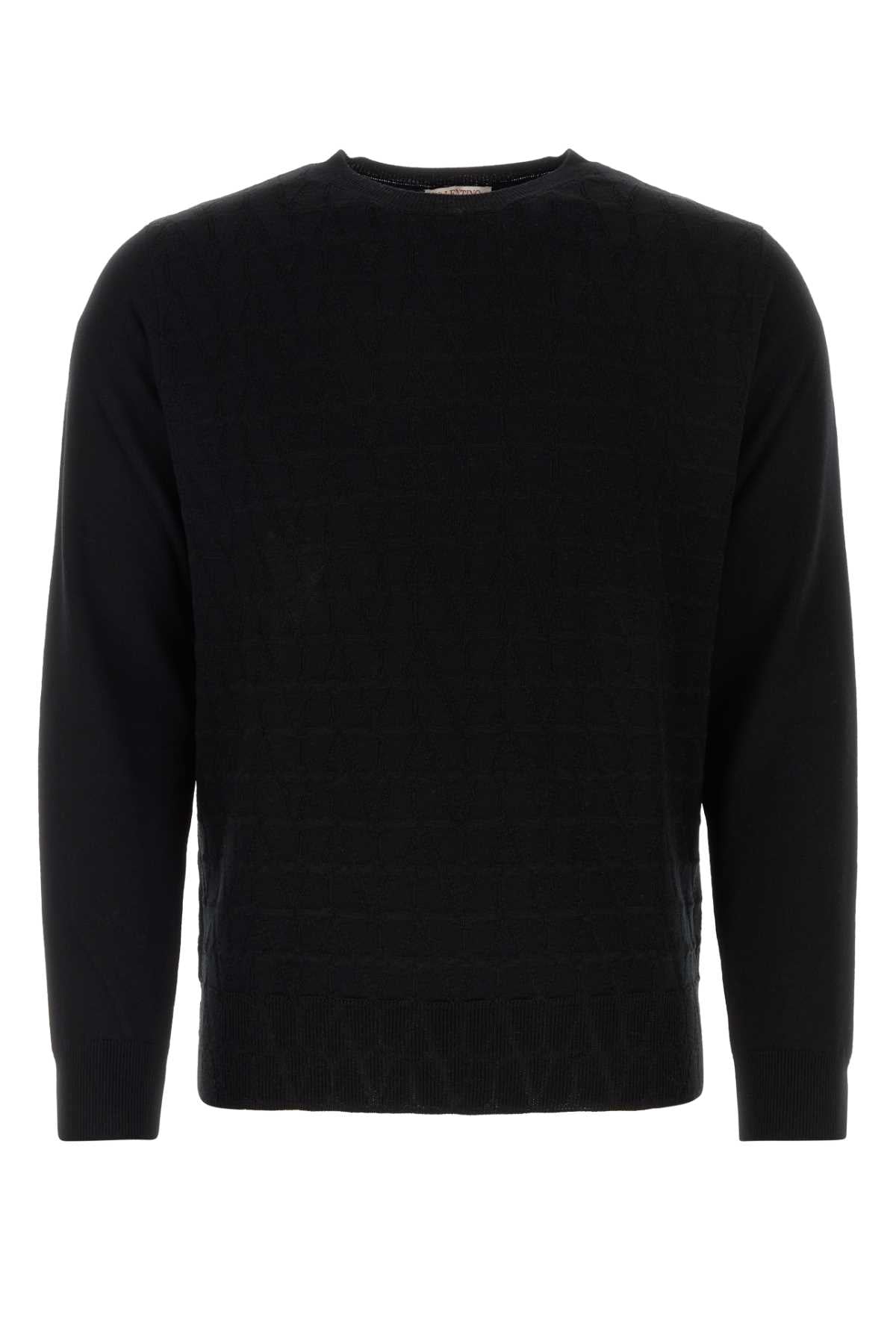 Jersey de cuello redondo de lana virgen Valentino Garavani - Negro