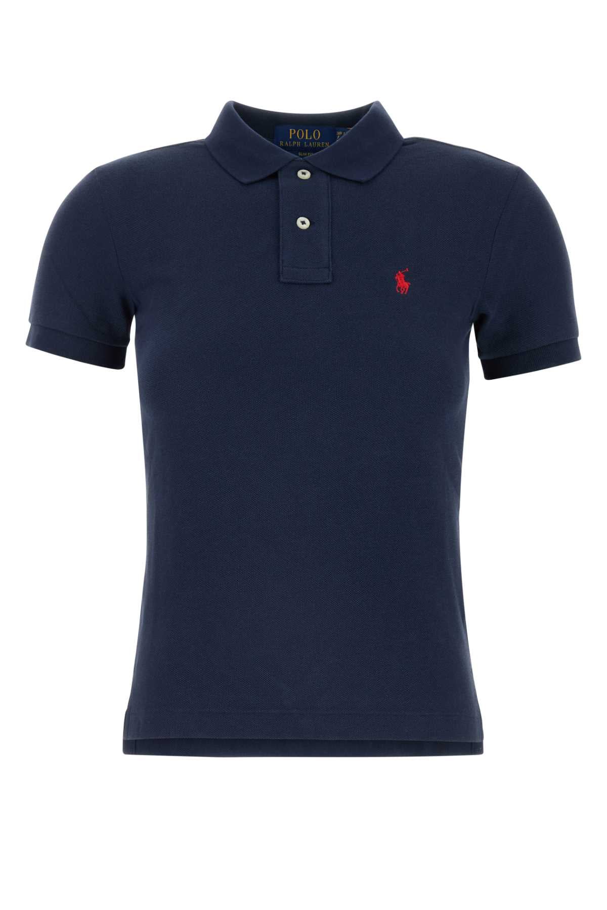 Polo Ralph Lauren Jr Piqué Cotton Polo Shirt — Navy