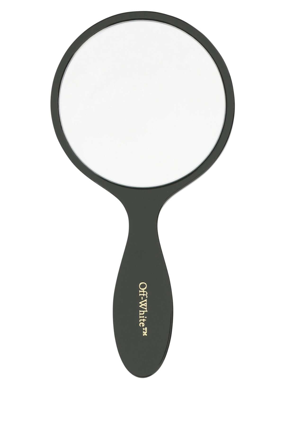 Off-White Acetate Round Hand Mirror — Green
