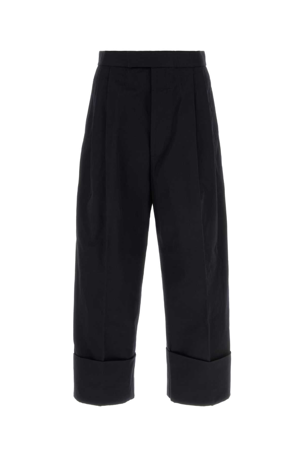 Thom Browne Cropped Cotton Trousers — Navy