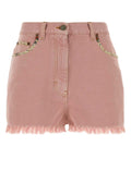 Valentino Garavani Denim Denim Shorts — Pink