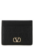 Valentino Garavani Vlogo Leather Card Case — Black