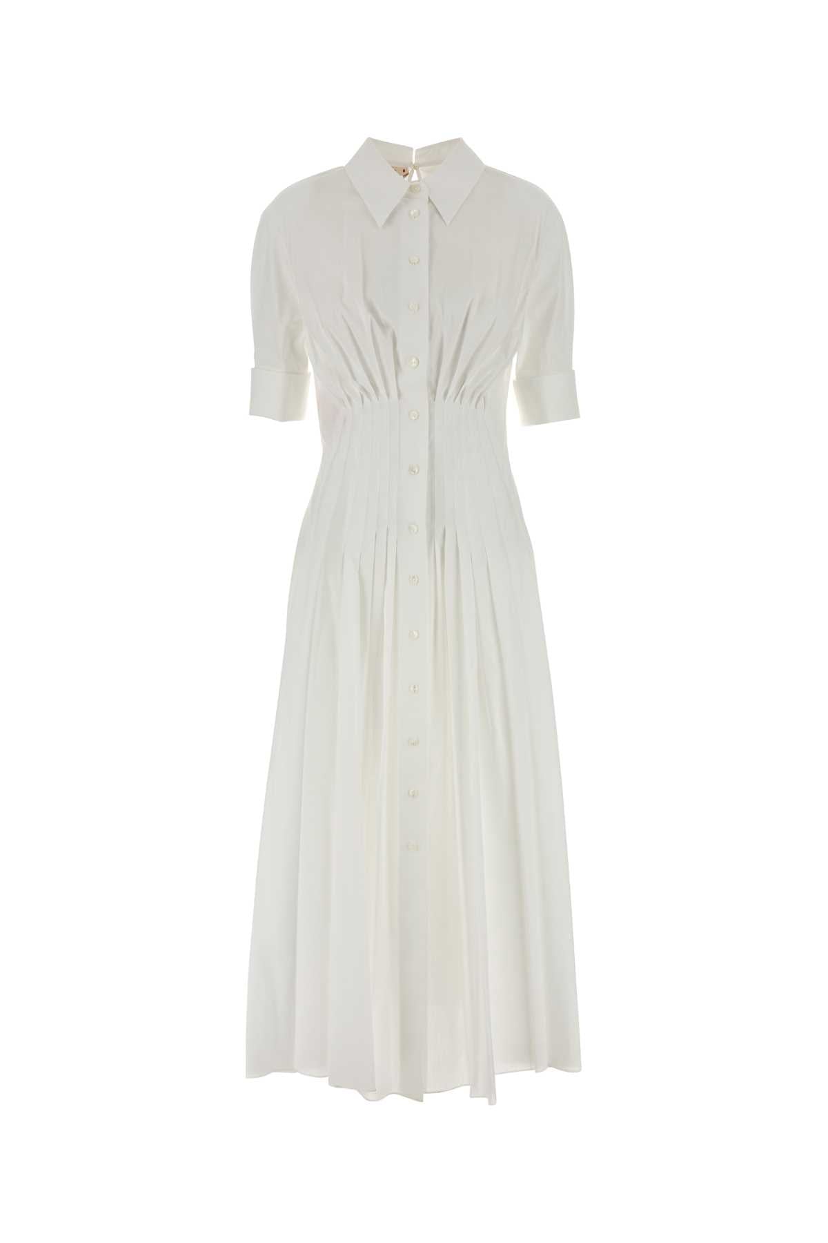 Marni Poplin Shirt Shirt Dress — White
