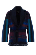 Giorgio Armani X Alanui Embroidered Cashmere Blend Cardigan — Navy