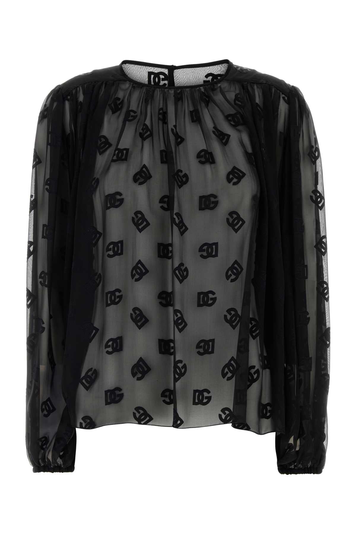 Dolce & Gabbana Logo Blouse — Black