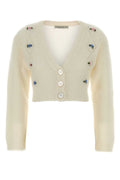 Alessandra Rich Mohair Cardigan — Ivory