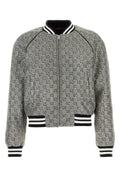 Gucci GG Tweed Bomber Jacket — Gray