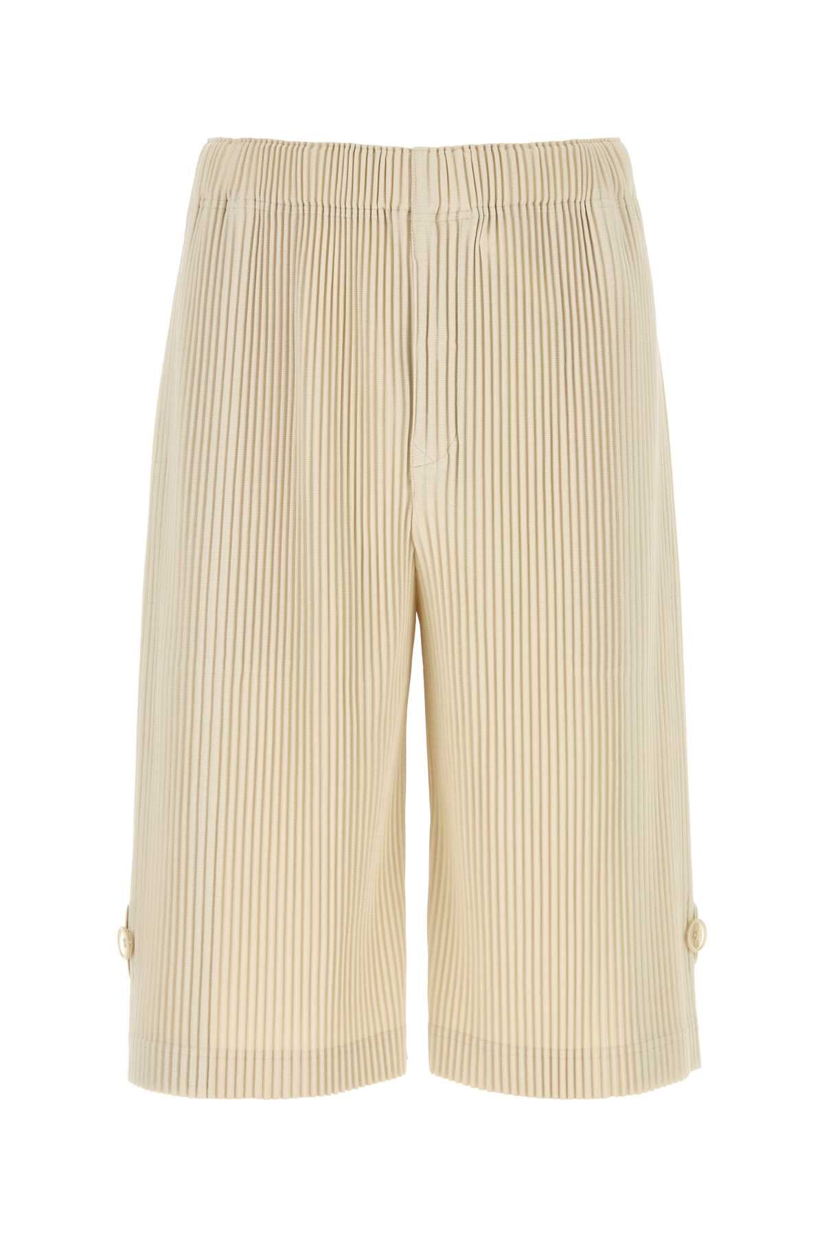 Homme Plisse' Issey Miyake Wrap Bermuda Shorts — Beige