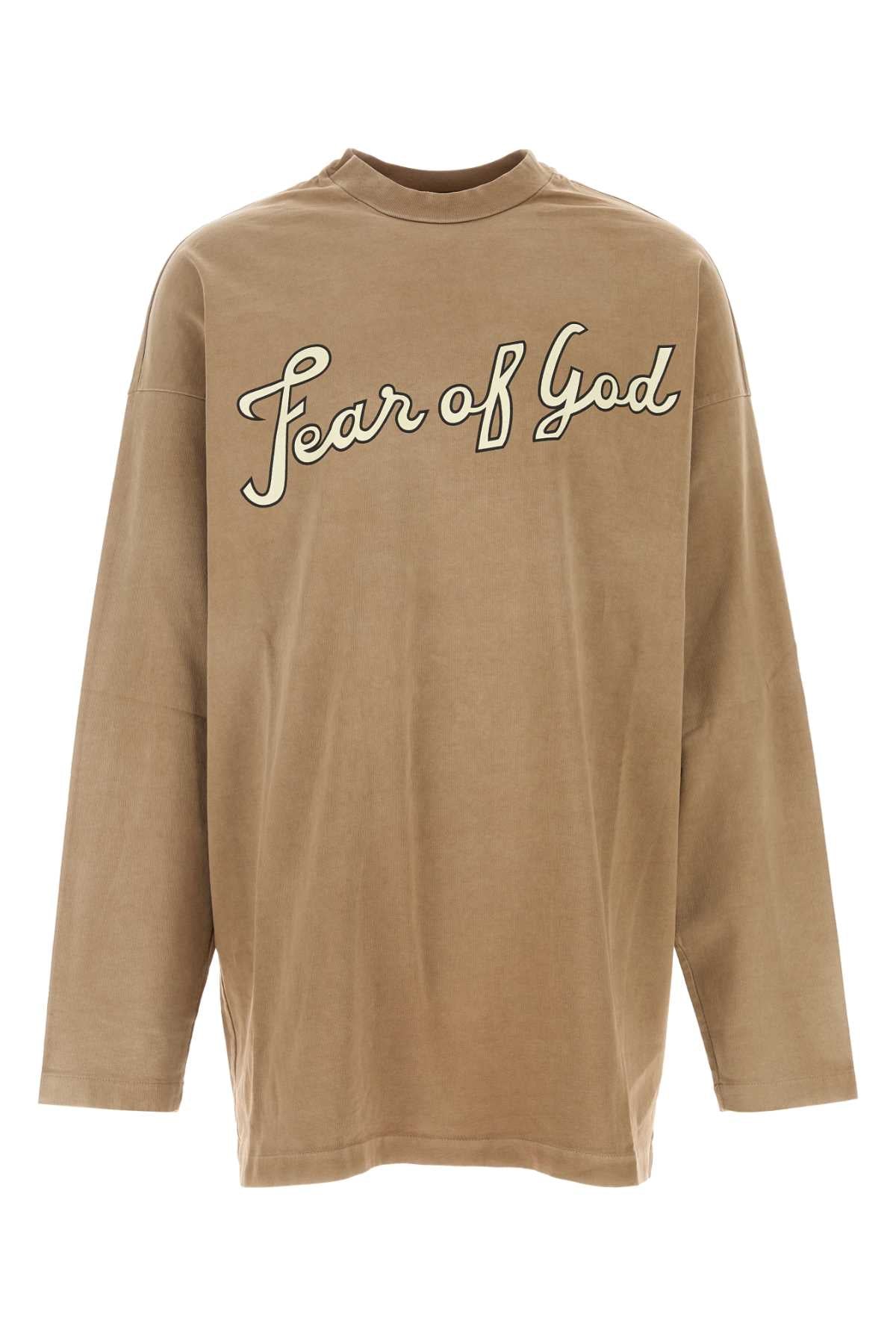 Fear Of God Cotton Oversize T-Shirt — Beige