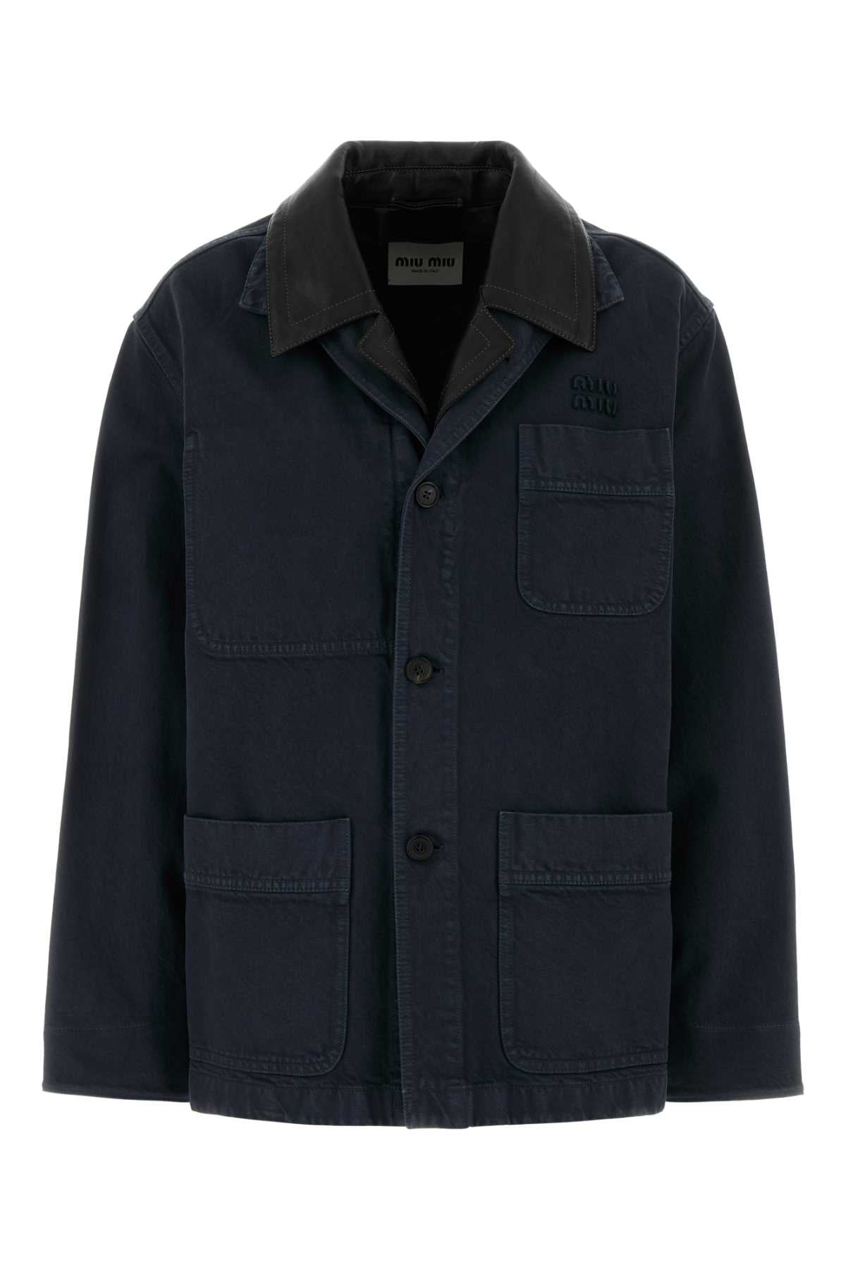 Miu Miu Cotton Denim Jacket — Navy