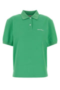 Miu Miu Piquet Cotton Polo Shirt — Green
