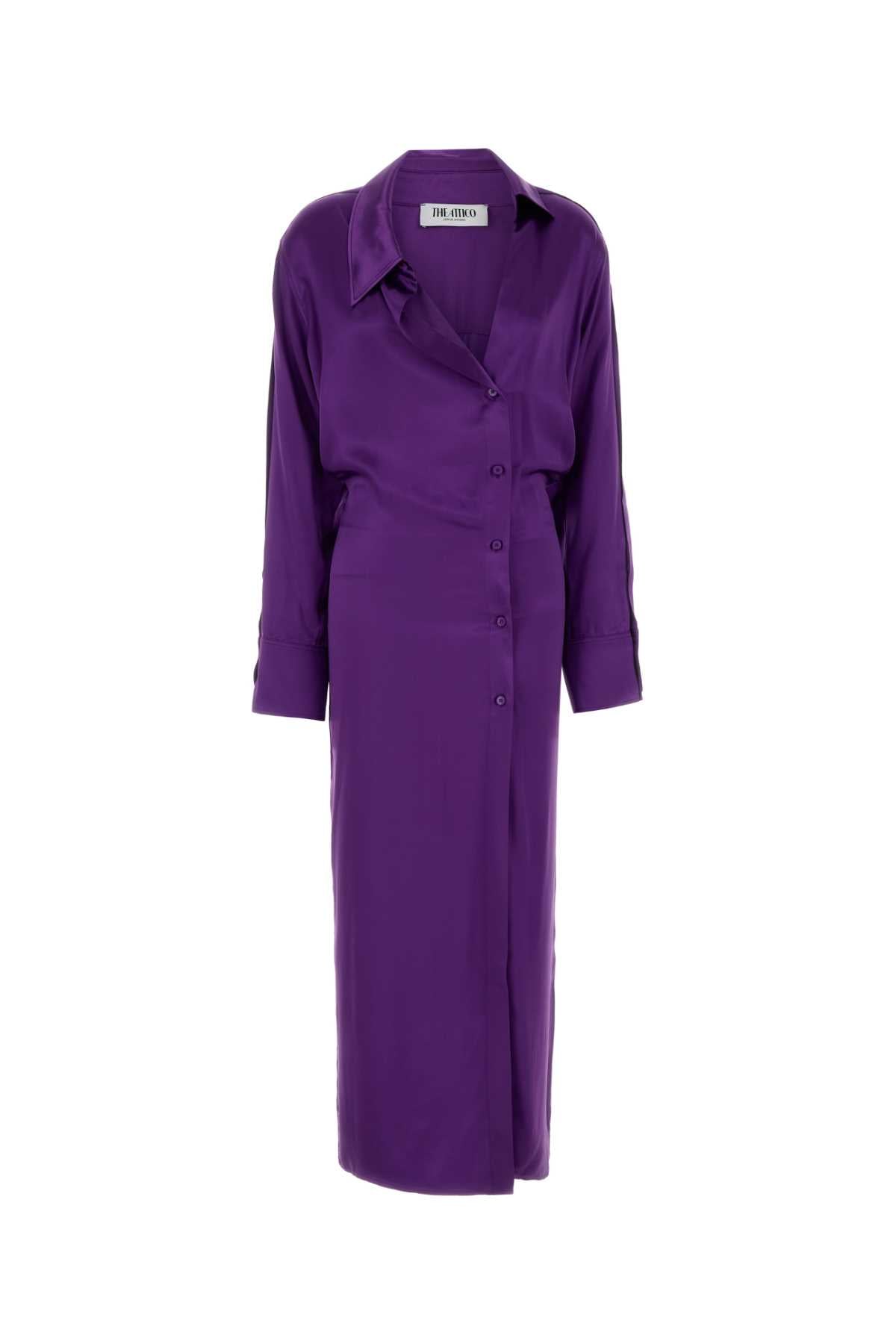 The Attico Dress Shirt Dress — Purple