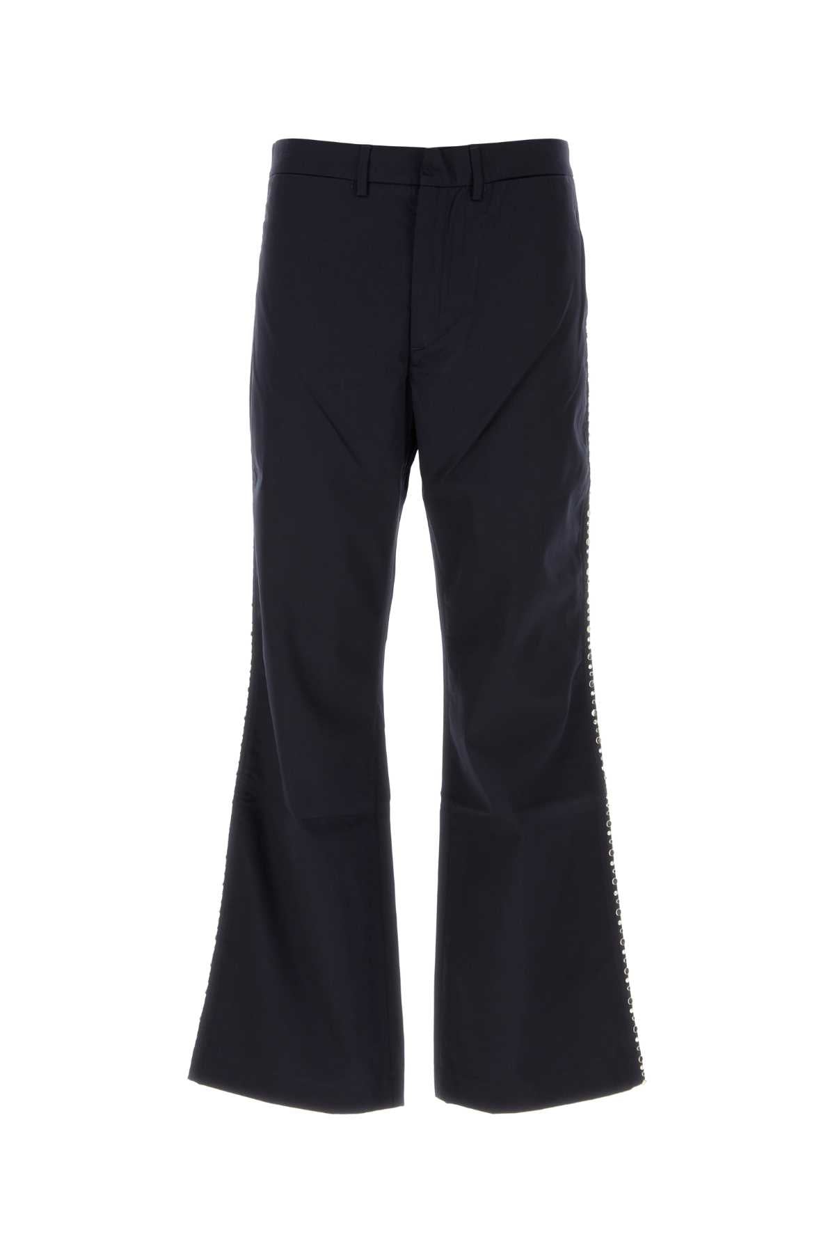 Wales Bonner Cotton Flared Trousers — Navy