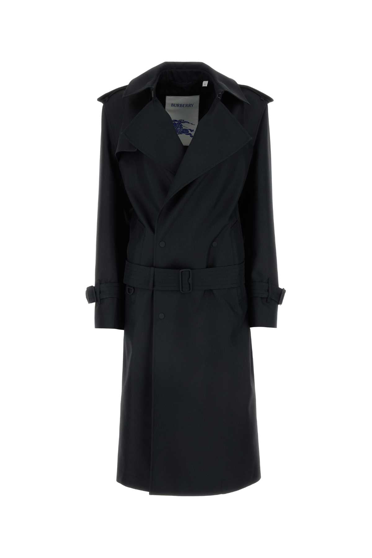 Burberry Silk Blend Trench Coat — Black