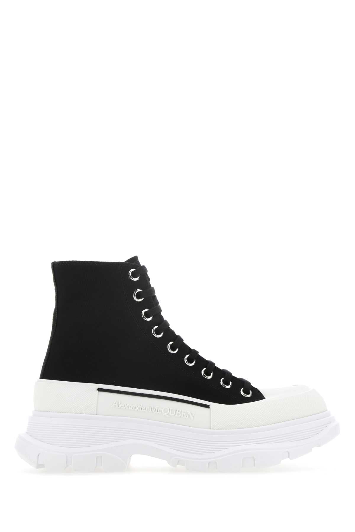 Alexander McQueen Canvas High-Top Sneaker — Black