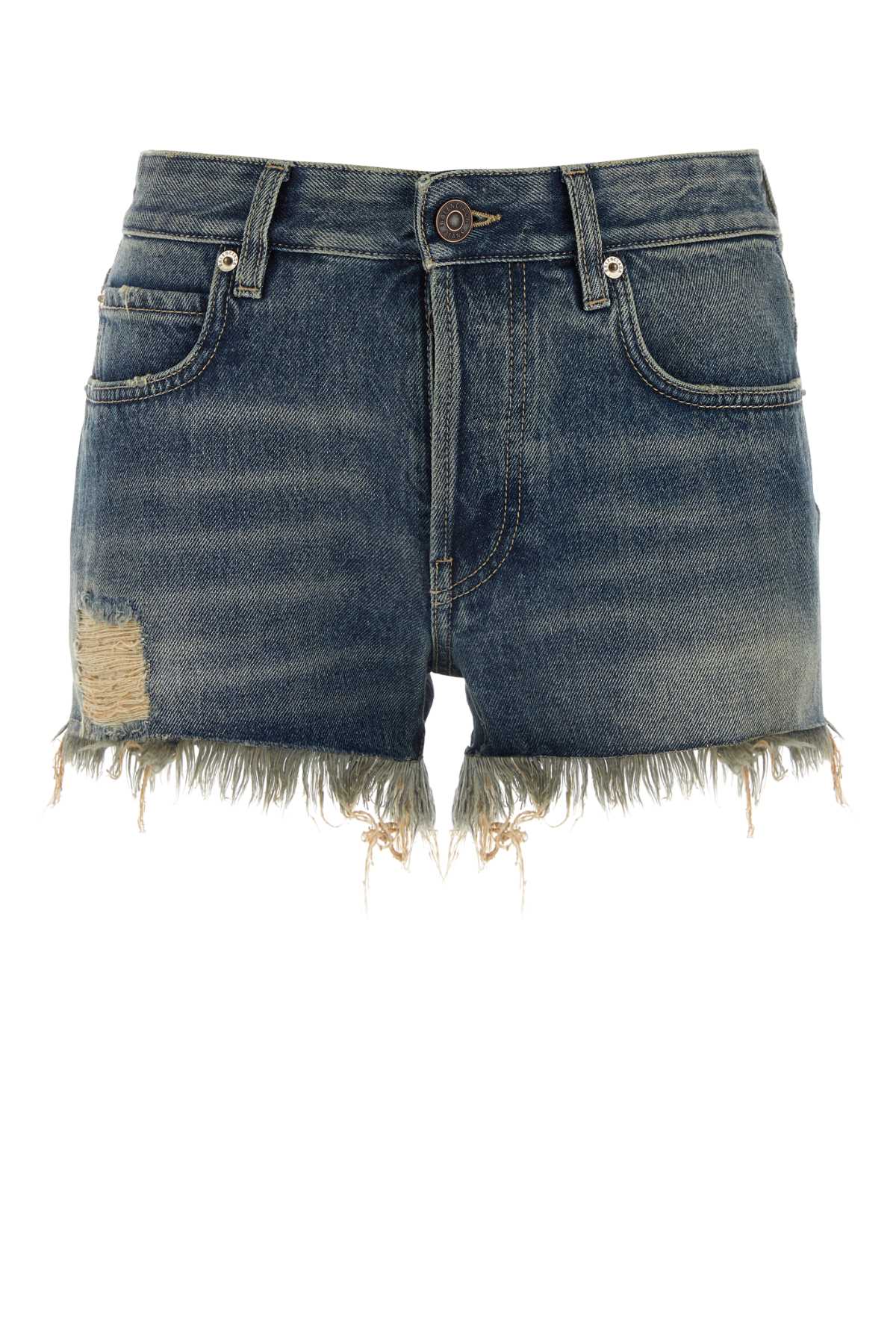 Balenciaga Shorts Denim Shorts — Blue