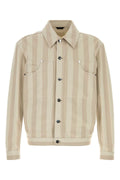 Fendi Striped Cotton Jacket — Beige