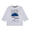 Boss Kids Umbrella Graphic Print T-Shirt — White