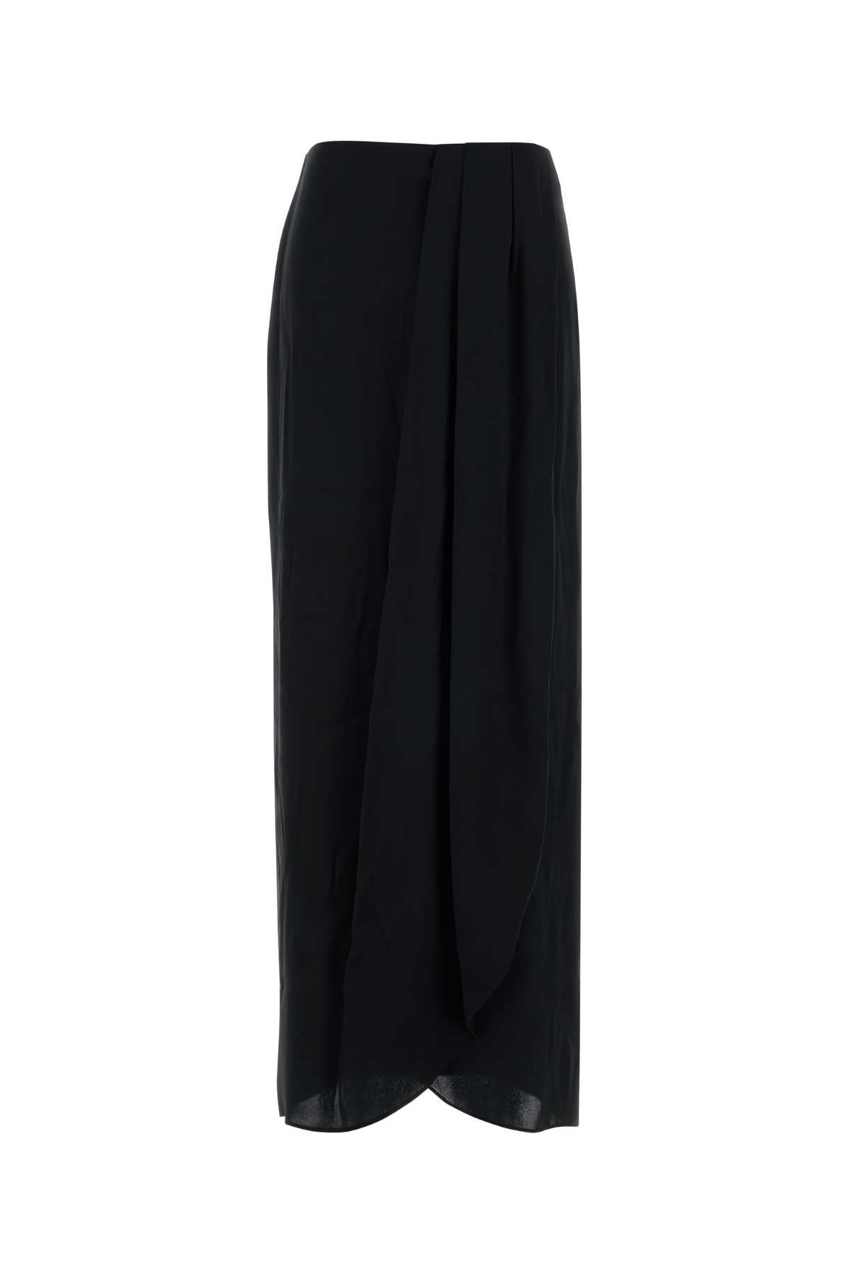 Maison Margiela Acetate Silk Wrap Skirt — Black