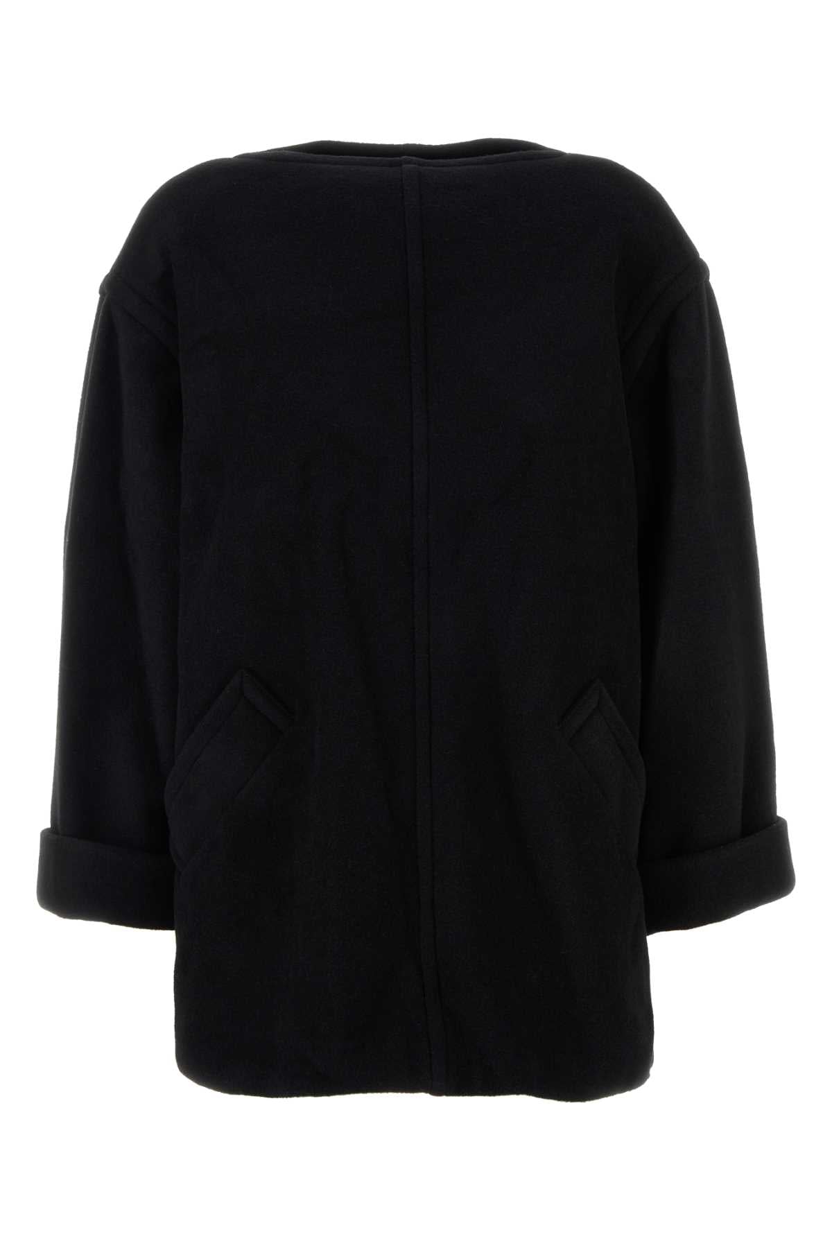 MM6 Maison Margiela Wool Blend Oversize Sweater — Black