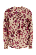 Isabel Marant Printed Stretch Silk Shirt — Pink