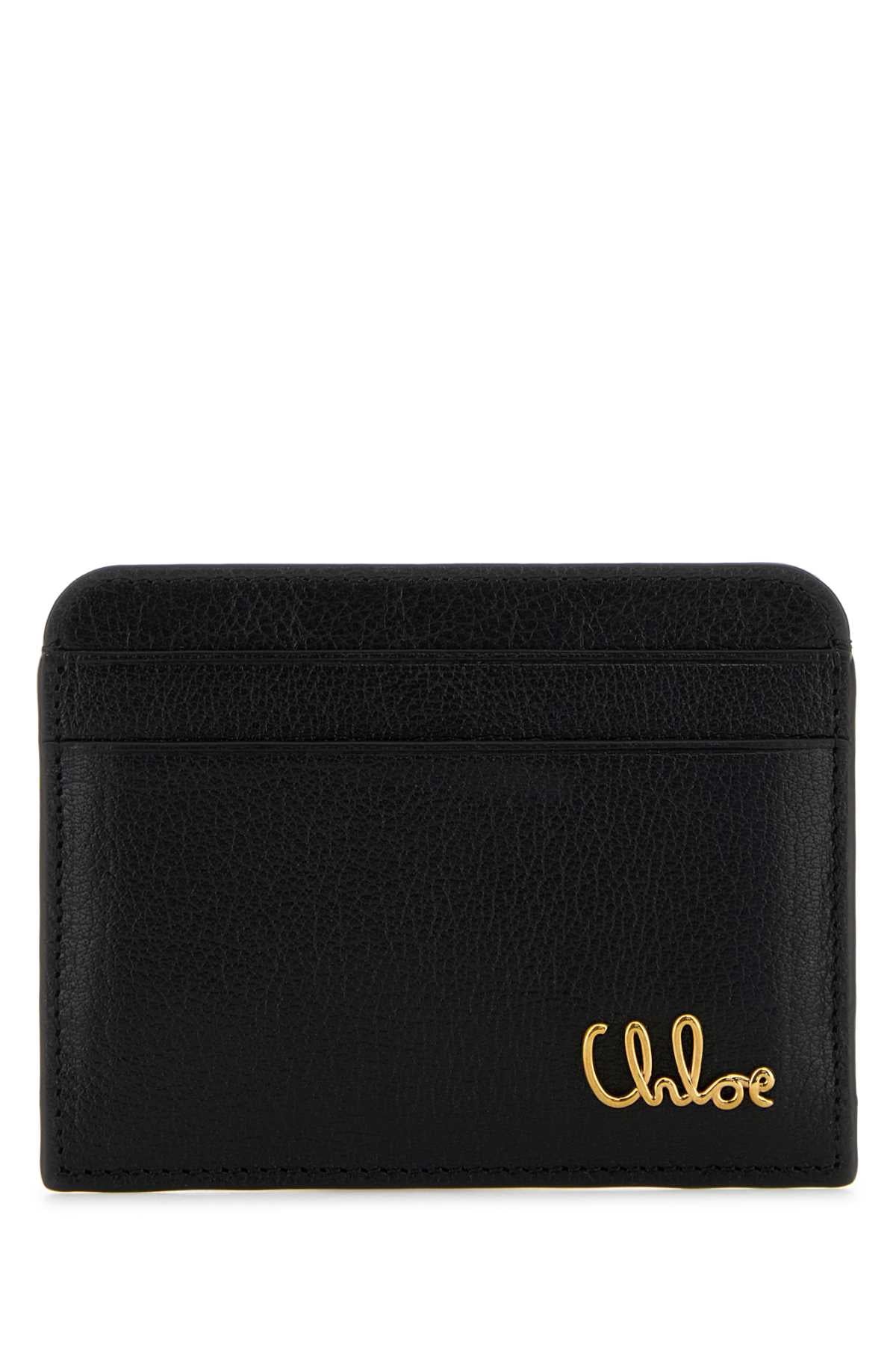 Chloé Leather Card Case — Black