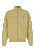 Maison Kitsune Logo-Embroidered Cotton Sweatshirt — Beige