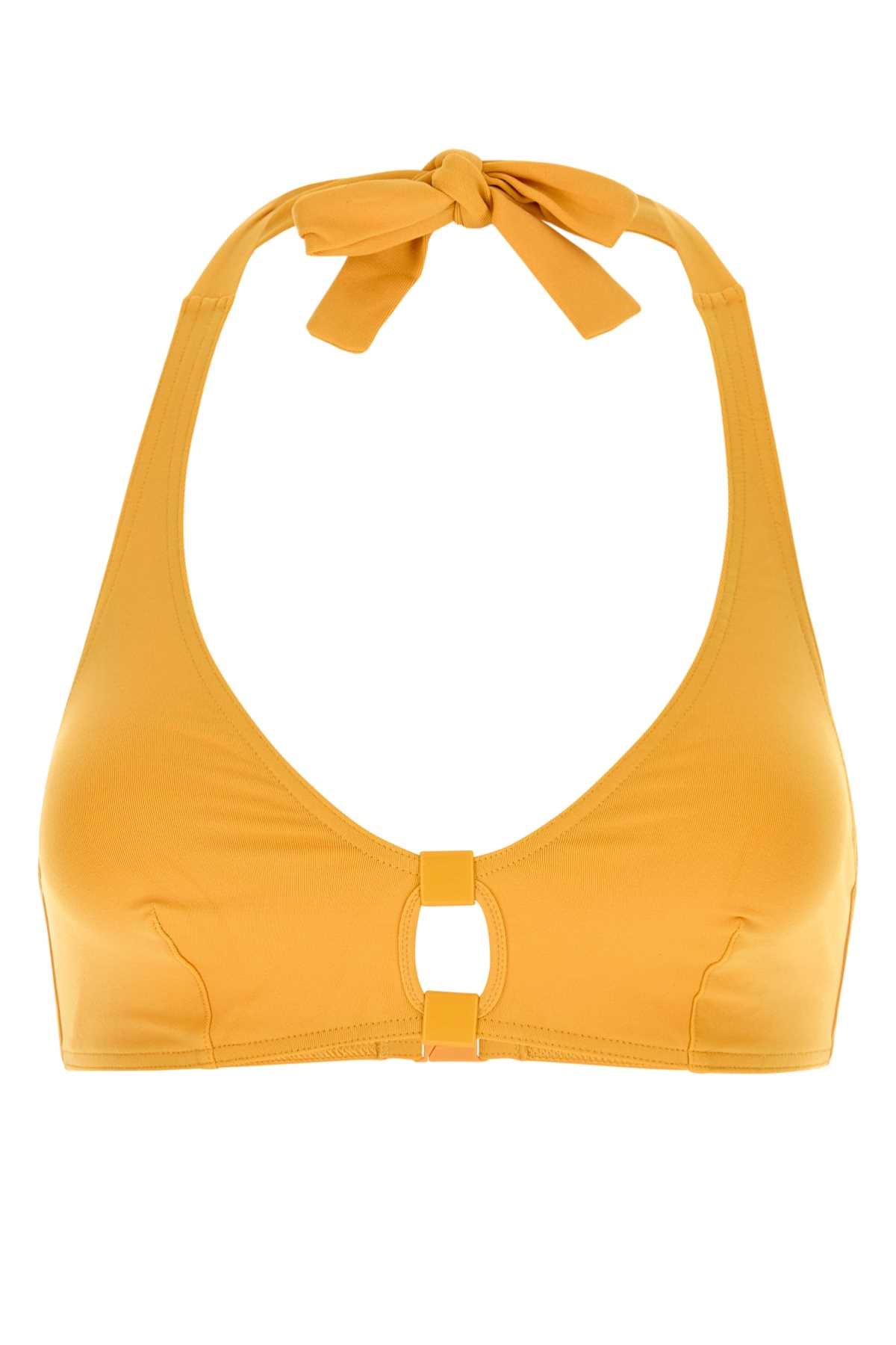 Eres Halter Nylon Bikini Top — Yellow
