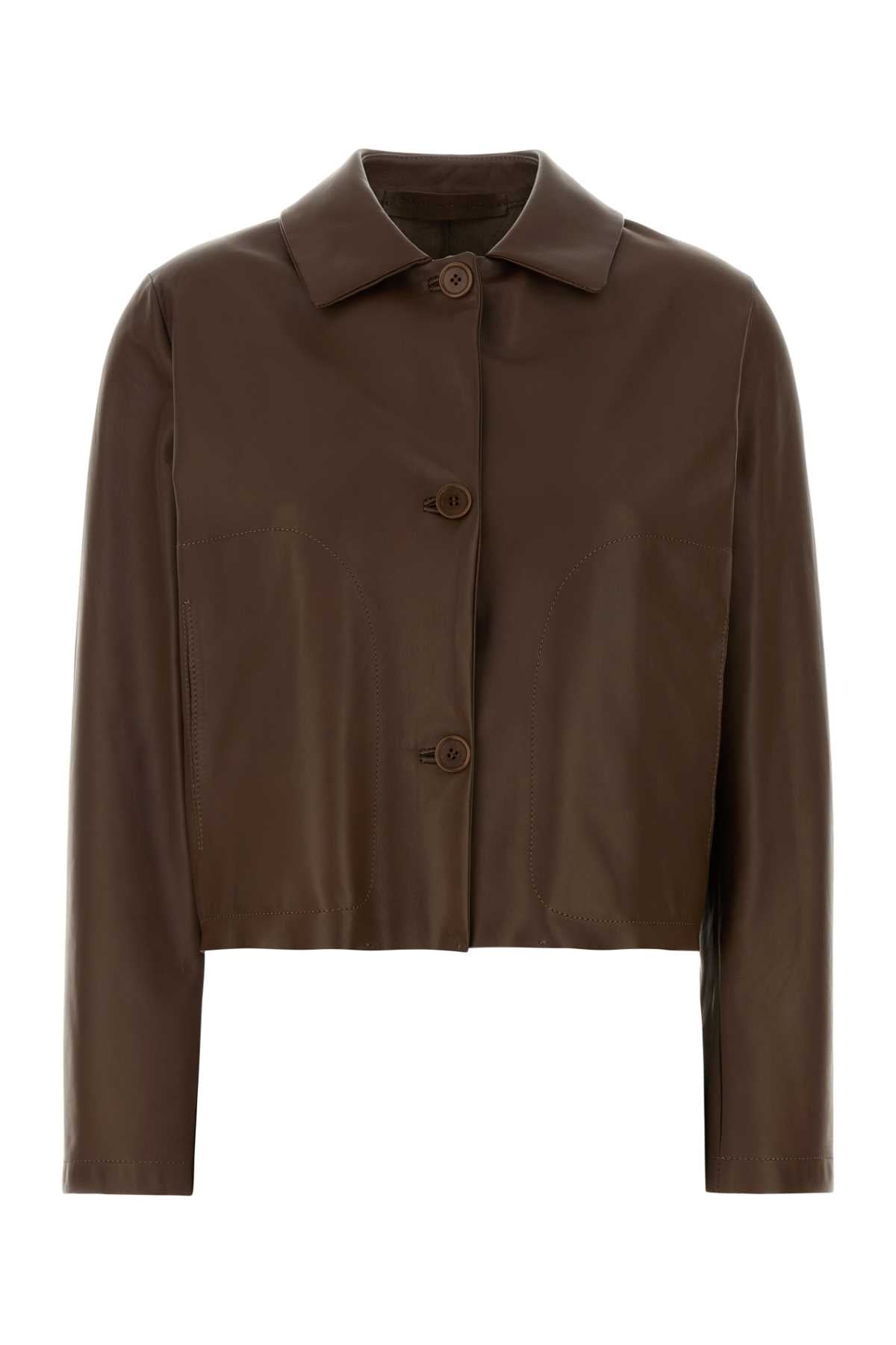 Santoro Ovine Leather Jacket — Brown