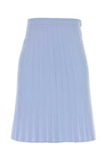 MM6 Maison Margiela Pleated Cotton Skirt — Blue