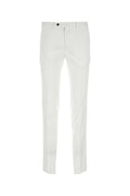 Pt Torino Stretch Cotton Blend Silkochino Trousers — White