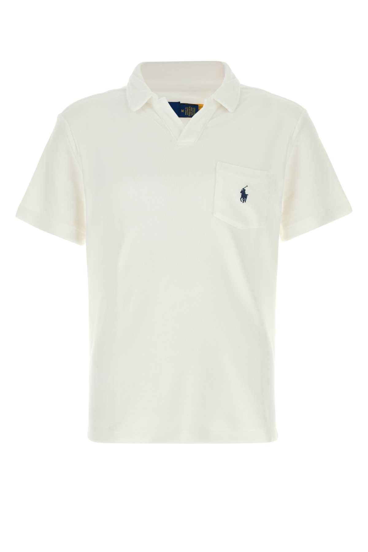 Polo Ralph Lauren Terry Fabric Polo Shirt — White