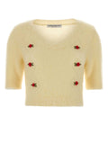 Alessandra Rich Mohair Sweater — Yellow