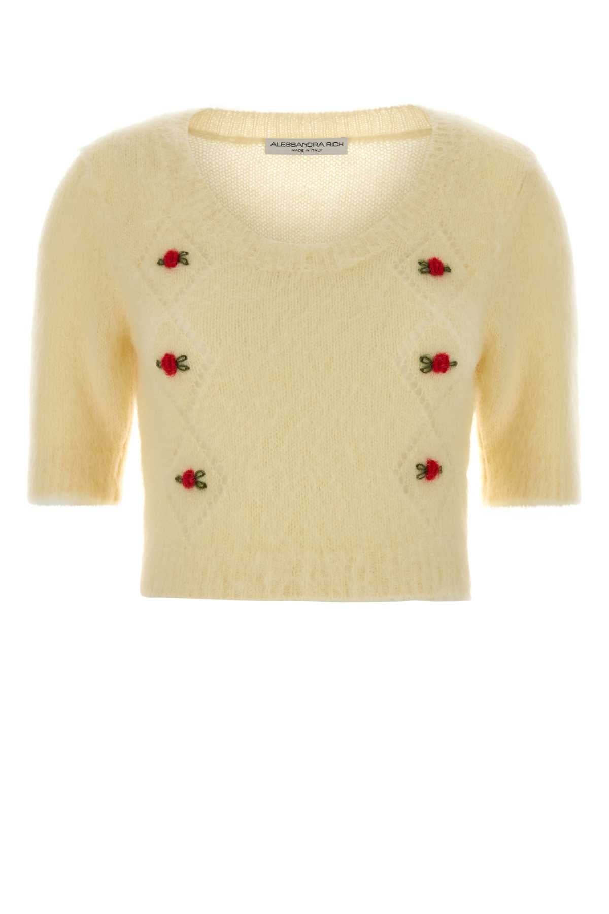 Alessandra Rich Mohair Sweater — Yellow