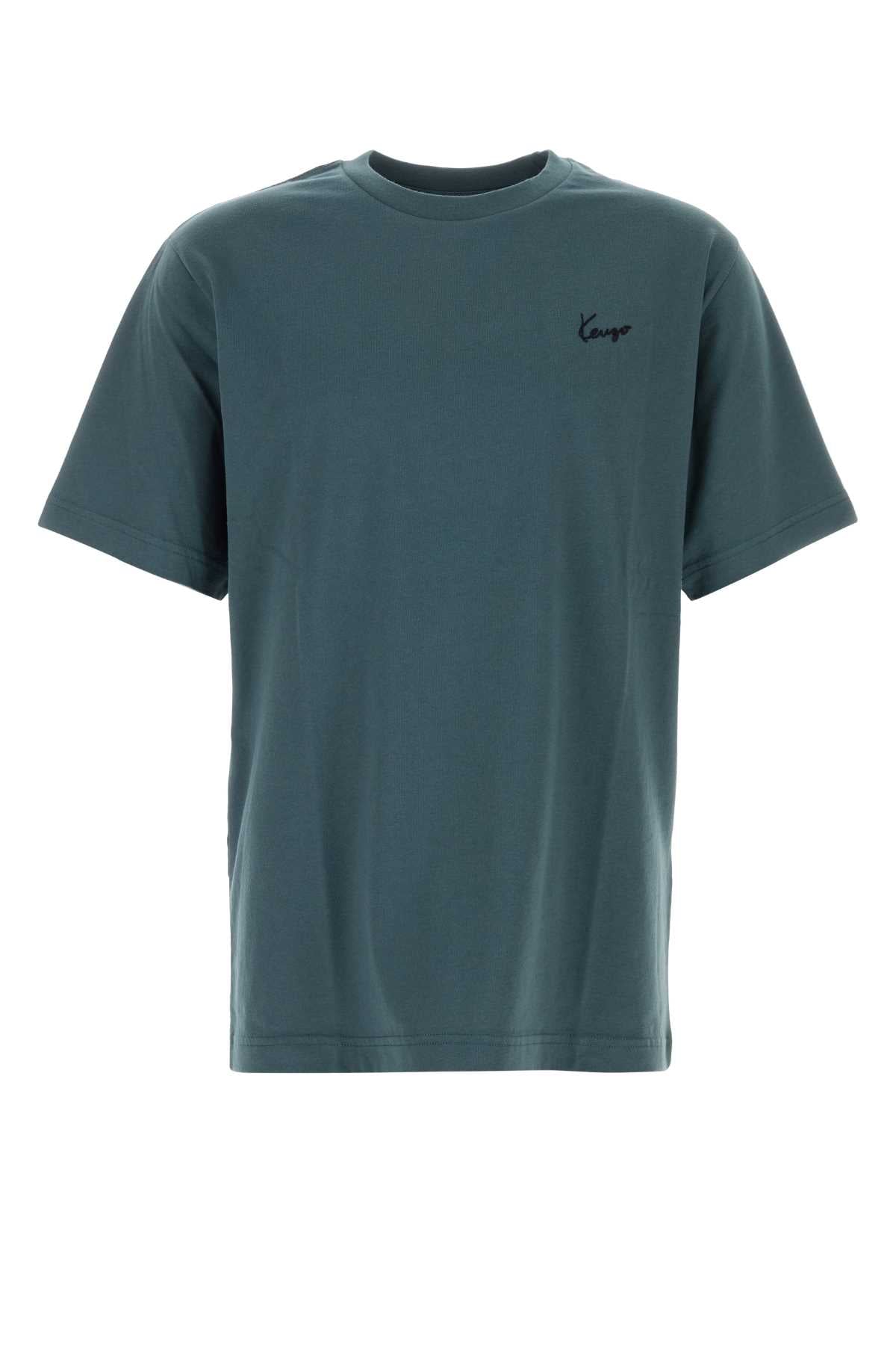 Kenzo Logo-Embroidered Cotton T-Shirt — Gray