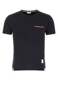 Thom Browne Striped-Trim Cotton T-Shirt — Navy